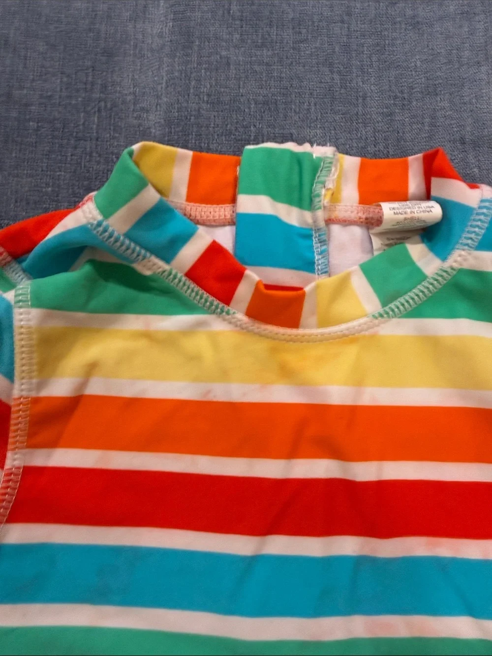 SwimZip Colorful Striped + Yellow Ice Cream Baby Bodysuits - 2 Pack